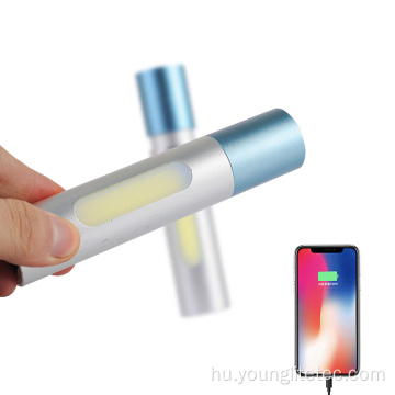 Alumínium újratölthető Zoomable Dual Light zseblámpa fáklya